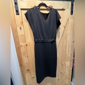 Elegant Black Cap Sleeve Low Back Dress